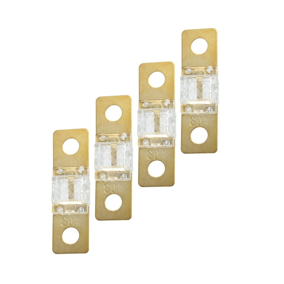4pcs 80AMP 32V Bolt on AMI Fuse for Automotive Marine Audio Video System White Gold Tone