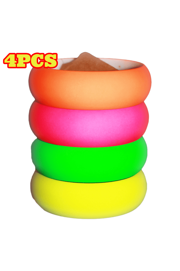 4pcs 80s Bracelets for Women, Neon Accessories, Retro Style, Chunky Plastic Bangle Bracelets, Party Favors