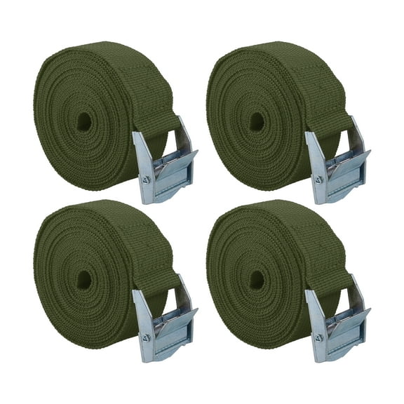 4pcs 9.8ft Cargo Tie Down Straps Lashing Straps Travel Luggage Strap Adjustable with Cam Lock Buckle for Car Army Green