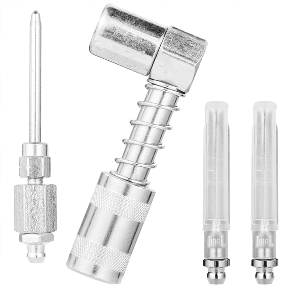 4pcs 90 Degree Grease Needle Fitting Set,Including 1 Nozzle,1 Dispenser,2 Injector with ywm58