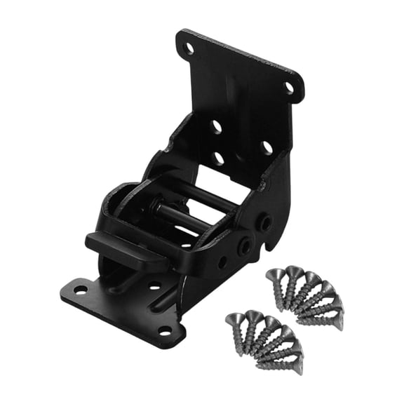 4pcs 90 Degree Self Locking Folding Hinges, Heavy Duty Folding Brackets for Table Legs, Lock Extension Support Hardware with Screws, Furniture Hinge for Cabinet Workbench Desk, Black