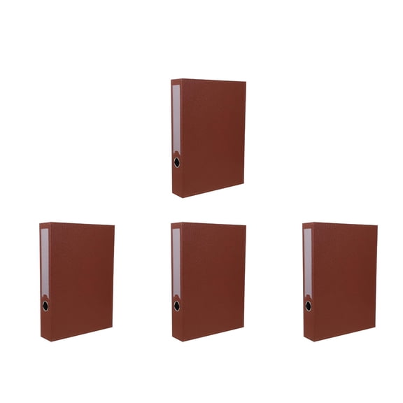 Supvox Imikeya Brown A4 File Binder Wear-Resistant Desk Storage for Home 4Pcs