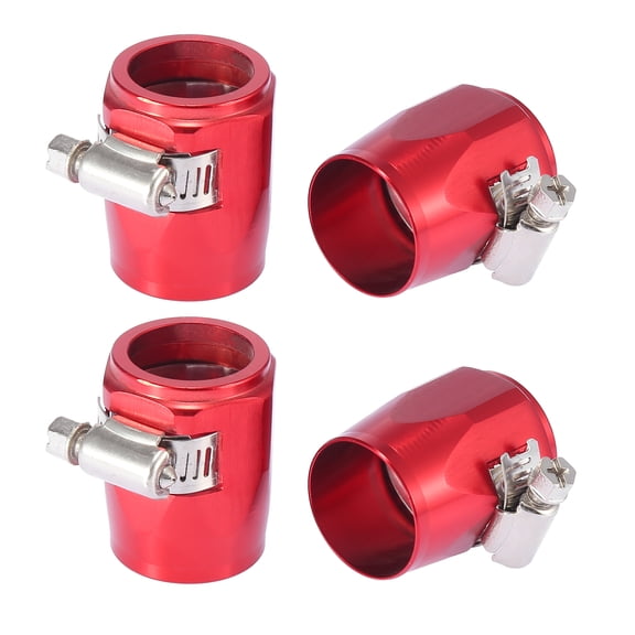 4pcs AN16 Hex Red Car Hose Finisher Clamp Adapter Line End Cover Connector