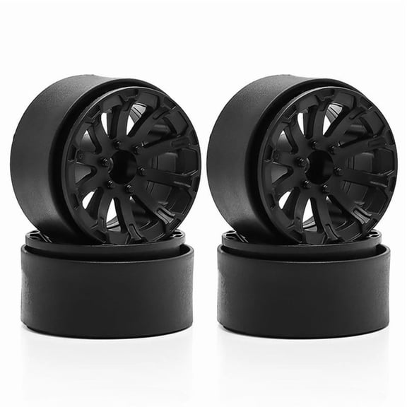 4pcs Abs Plastic 1.9 Inch Beadlock Wheel Rim for 1:10 Rc Crawler Trx4 Trx6 Scx10 Cc01 D90 Wheel Hub Black