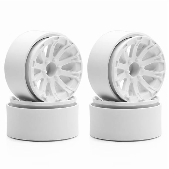 4pcs Abs Plastic 1.9 Inch Beadlock Wheel Rim for 1:10 Rc Crawler Trx4 Trx6 Scx10 Cc01 D90 Wheel Hub White