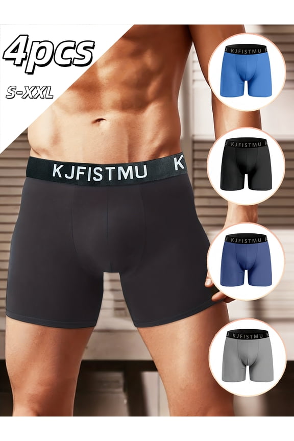 4pcs Absorbs Sweat Breathable Quick-Drying Mid Rise men's boxer shorts Men's underwear