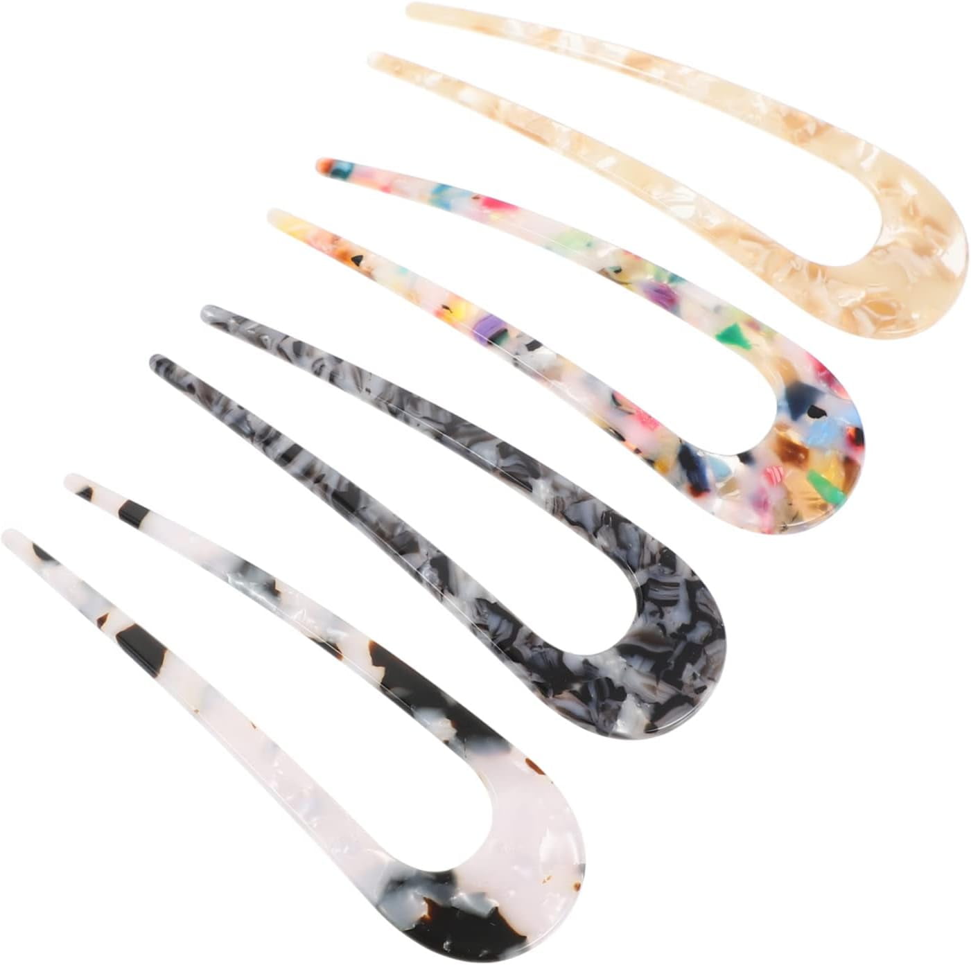 3Pcs Acetate U-shaped Hair Fork Lightweight Anti-slip Long Thick Hair Stick Updo Bun French Hair Pin Women Girls Hair Accessories – Buy The Best Products In The Online Store - Foto 7