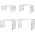 thumbnail image 1 of 4pcs Acrylic Display Riser 3.43/4.33/5.09/6.1 Inch Wide Clear Display Shelf Water Ripple Tiered Display Stand, 1 of 6