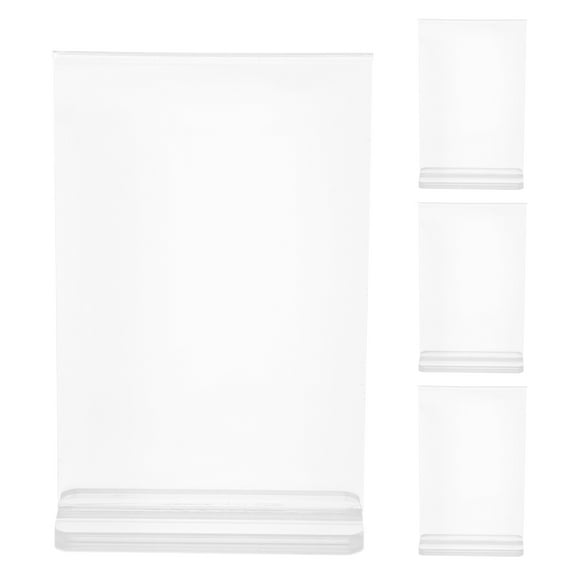 FONDOTIN Acrylic Menu Holders Clear Transparent Display Stands for Restaurant Table Storage 4 Pieces