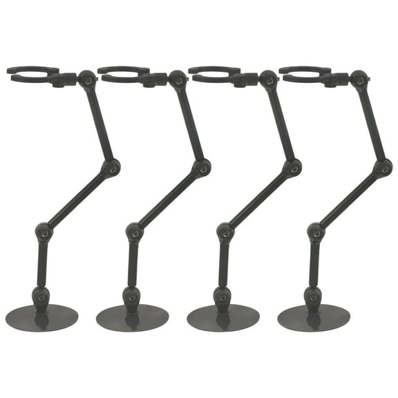 OUNONA 4Pcs Black Plastic Action Figure Support Base for Home Display