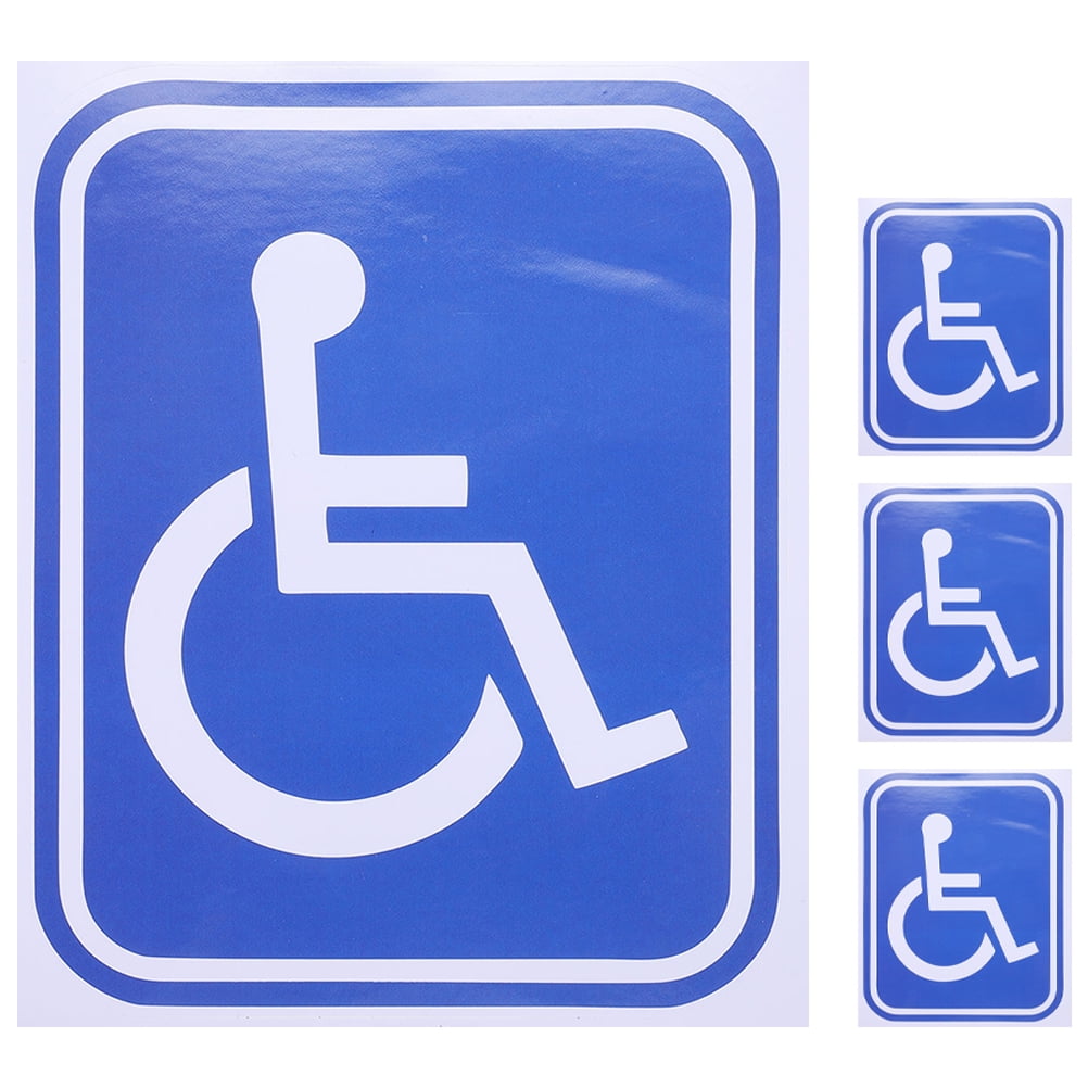 4pcs Adhesive Disabled Wheelchair Sticker Adhesive Disabled Wheelchair