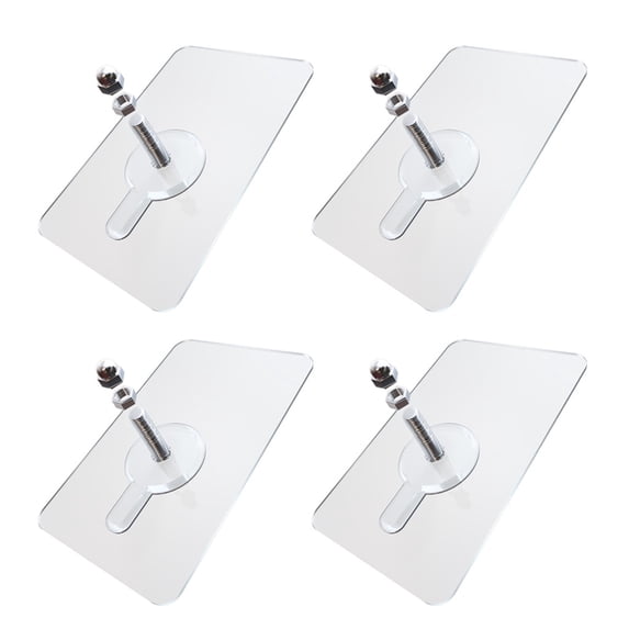 4pcs Adhesive Wall Hook Screws Non-Trace Non-Rust No Drilling Stickers Nail Wall Mount, Clearance, Hanging Nails Without Screwdriver for Shower Bathroom Kitchen Storeroom Installation,16MM