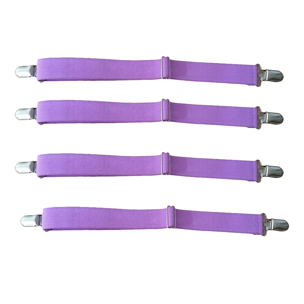 4pcs Adjustable Bed Sheet Fasteners Multifunctional Suspenders Gripper Elastic Straps Clips