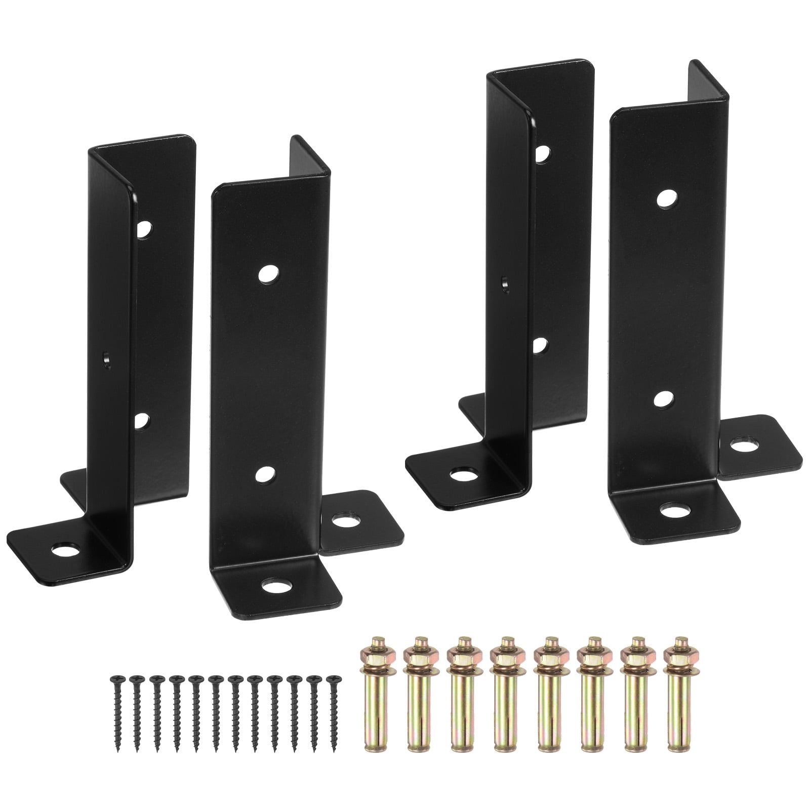 4pcs Adjustable Deck Post Base Fit 1.5x1.5,2x2,2x4,4x4 Post, Half