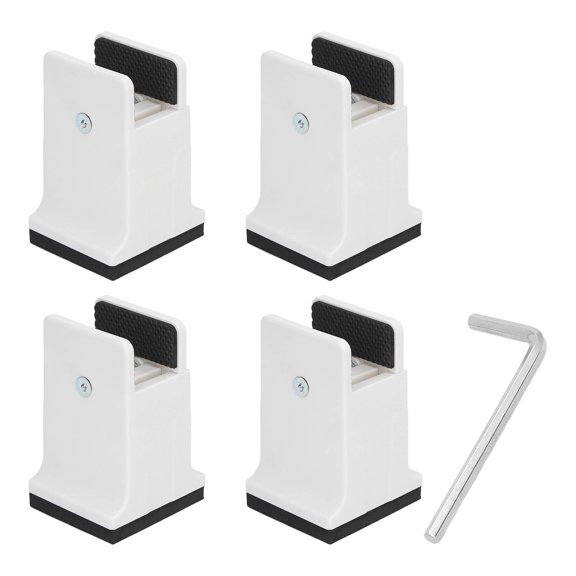 4pcs Adjustable Furniture Risers with Screw Clamp Rubber Bed Couch Risers Are Equipped With Adjustable Clamping Device for Heavy Duty Furniture (White)