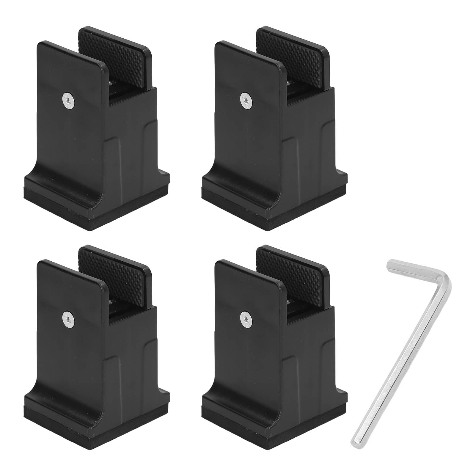 4pcs Adjustable Furniture Risers with Screw Clamp Rubber Bed Couch Risers for Heavy Duty