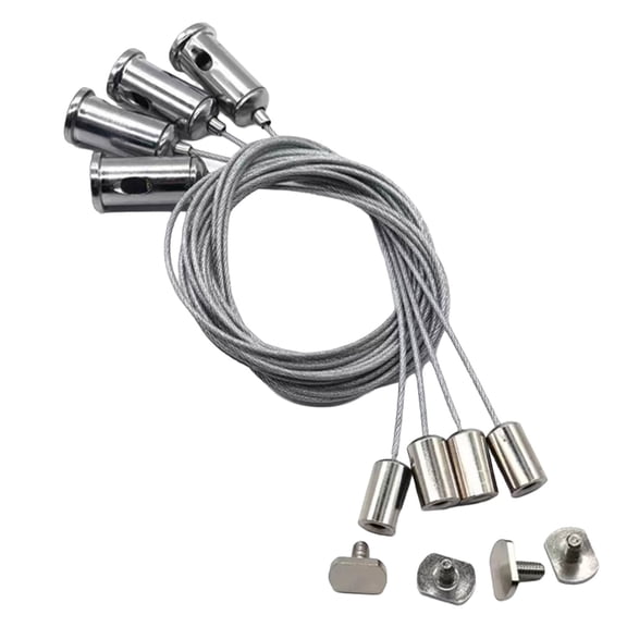 4pcs Adjustable Rope Suspension Set for LED Panel and Ceiling Fixtures with Steel Wire Solution Daily Use
