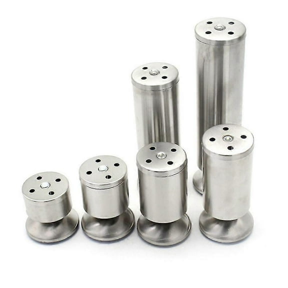 4pcs Adjustable Stainless Steel Cabinet Furniture Legs 6-30cm Cylindrical Feet60mm