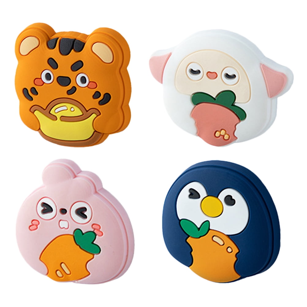 4pcs Adorable Cartoon Fridge Decorative Cartoon Refrigerator