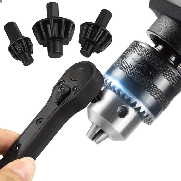 4pcs Alloy Drill Bit Wrench Set, Upgraded 3rd Gen, Replaceable Head Key, 3-Speed Adj, Fwd/Rev, Non-slip Handle, 3-in-1 Ratchet Design, Easy Operate