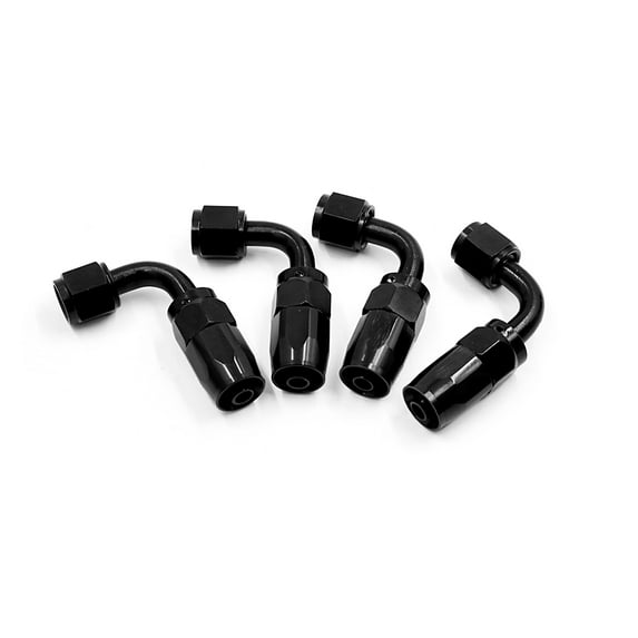 4pcs Aluminum Alloy 6AN 90 Degree Swivel Fuel Oil Hose End Fitting for Car