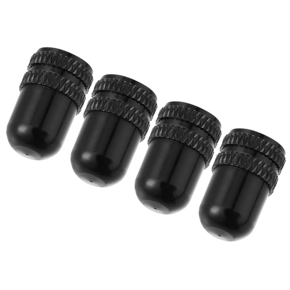 4pcs Aluminum Alloy Valve Cap American Type Valve Tire Dust Covers for Bicycle Mountain Bike Road Bike MTB Black