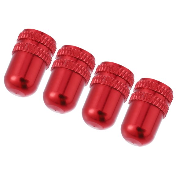 4pcs Aluminum Alloy Valve Cap American Type Valve Tire Dust Covers for Bicycle Mountain Bike Road Bike MTB Red