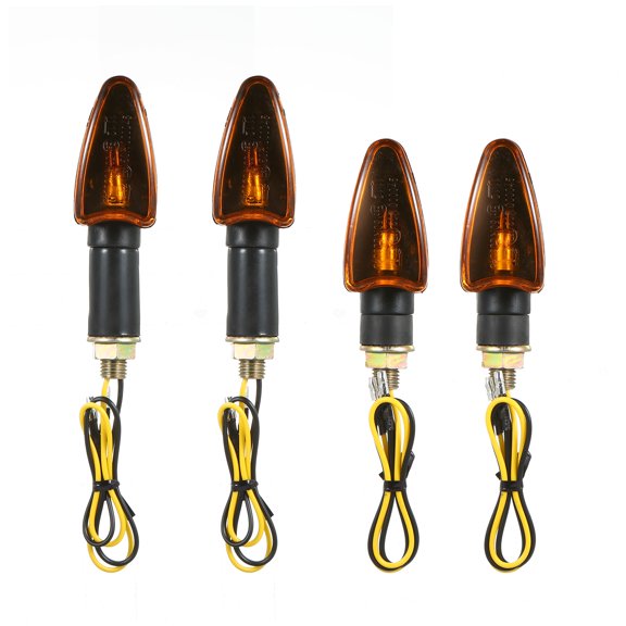 4pcs Amber Turn Signal Indicator Light for Motorcycle Bike - 12V Front & Back Bulbs