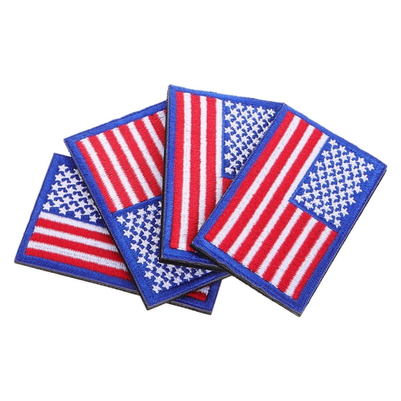 CIMAXIC 4Pcs Usa Flag Iron on Patch Patriotic Applique for Jackets Hats Backpacks