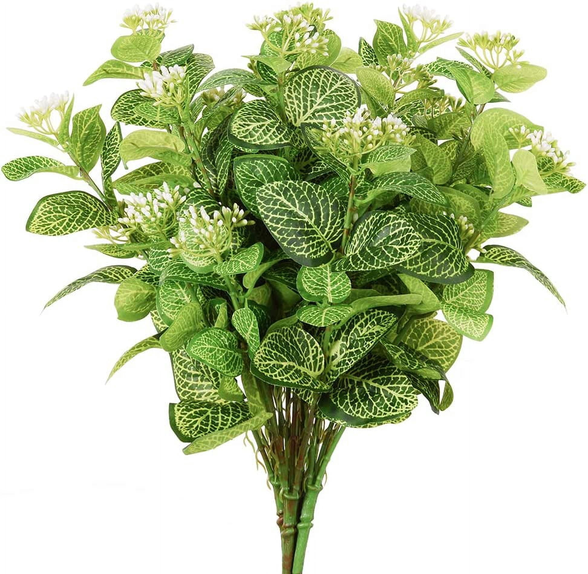 4pcs Artificial Flowers Artificial Outdoor Plants Greenery Fake Flowers Faux Plastic Flower Plant Artificial Jasmine Flowers for Outdoor UV Resistant (Green)