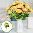 thumbnail image 1 of 4pcs Artificial Flowers, Small Silk Flowers for Home Decor Indoor Fake Bouquet Faux Floral Arrangements Dining Table Centerpieces for Kitchen Bridal Wedding Party Decor Champagne, 1 of 6