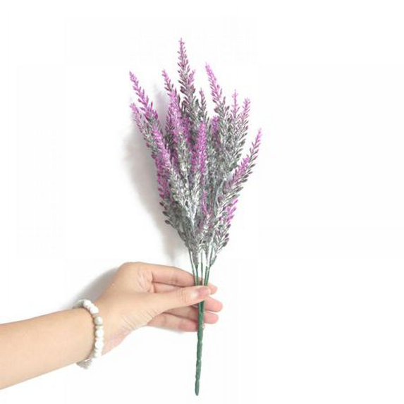 4pcs Artificial Lavender Flowers Bundle Plastic Fake Plants Wedding Bridle Bouquet Indoor Outdoor Home Office Table Centerpieces Decor