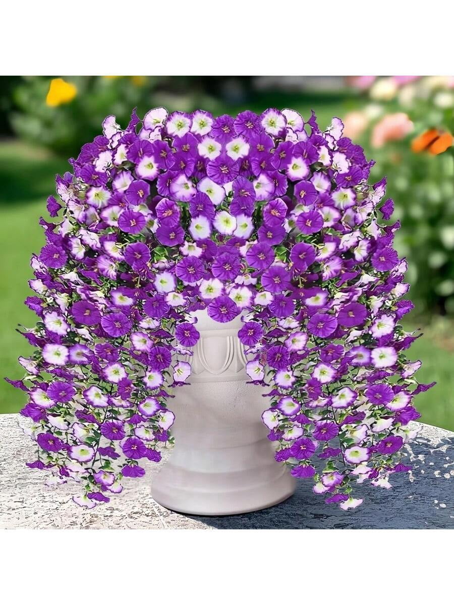 4pcs Artificial Morning Glory Hanging Artificial Petunia, Simulated Fake Flowers For Wedding Party Indoor And Outdoor Garden Wall Hanging Fake Flower Decoration