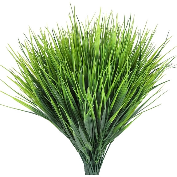 4pcs Artificial Wheat Grasses Plants, ZOELNIC UV Resistant Fake Grass Artificial Greenery Plastic Shrubs for Patio Garden Window Farmhouse Front Porch Home Decor