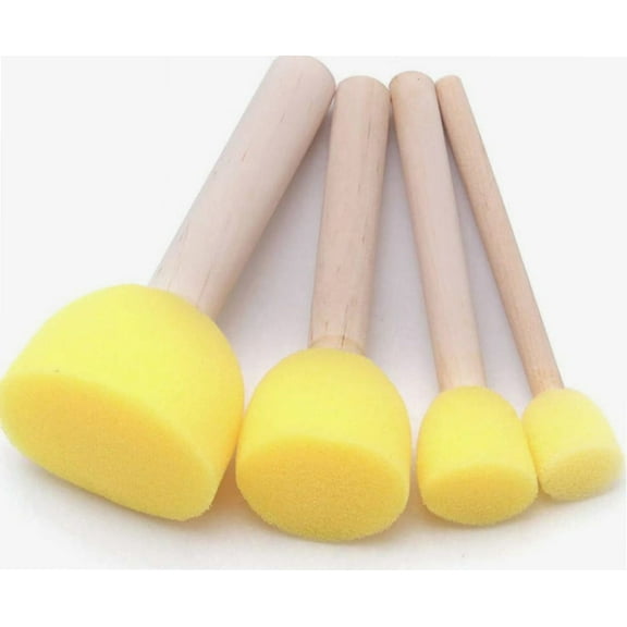 4pcs Assorted Round Paint Foam Sponge Brush Set Painting Tools