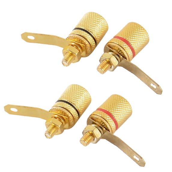 4pcs Audio Terminal 4mm Female Banana Plug Screw Binding Post Connector Apapter