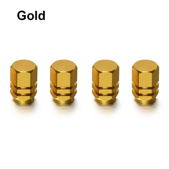 4pcs Automobiles Motorcycles Airdust Aluminum Alloy Rim Stem Covers Tire Valve Caps Tyre Cap Car Wheel Accessories GOLD