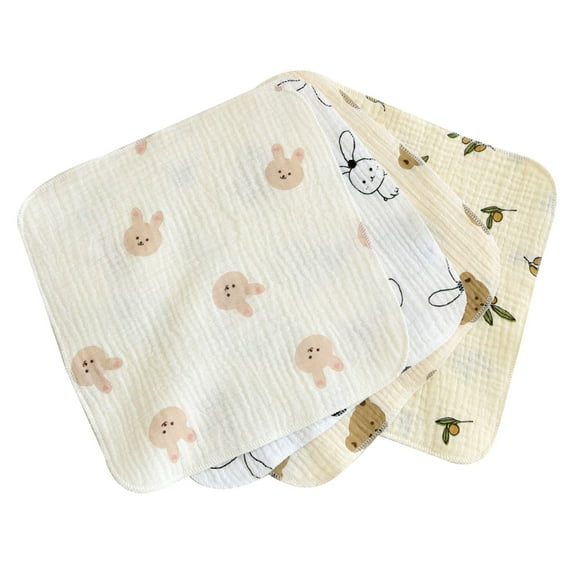 4pcs Baby Washcloth Cotton Infant Face Towel Wipes for Sensitive Skin & Baby Reusable Wipes Multipurpose Cloth