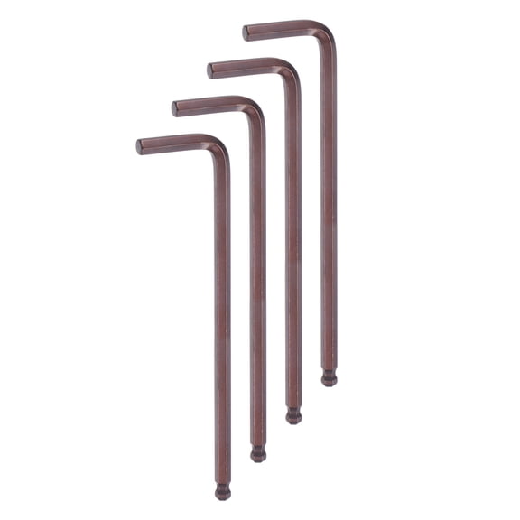 4pcs Ball End Hex Key Wrench 6mm L-Shape Long Arm Metric Wrenches, Red