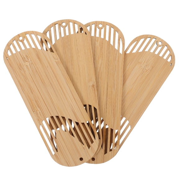 UPKOCH Book Page Sign Bamboo Bookmark 4Pcs 5.51X1.97X0.08In