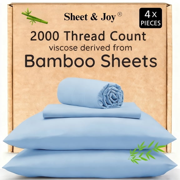 4pcs Bamboo Cooling Bedding - Extra Deep Pocket Breathable And Cooling - Suitable for Hot Sleepers And Sweats