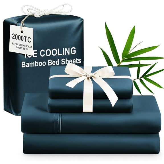 4pcs Bamboo Cooling Bedding - Extra Deep Pocket Breathable And Cooling - Suitable for Hot Sleepers And Sweats