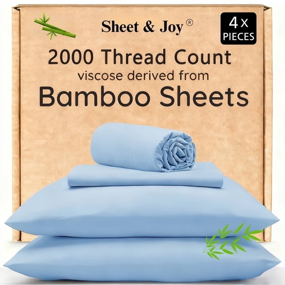 4pcs Bamboo Cooling Bedding - Extra Deep Pocket Breathable And Cooling - Suitable for Hot Sleepers And Sweats
