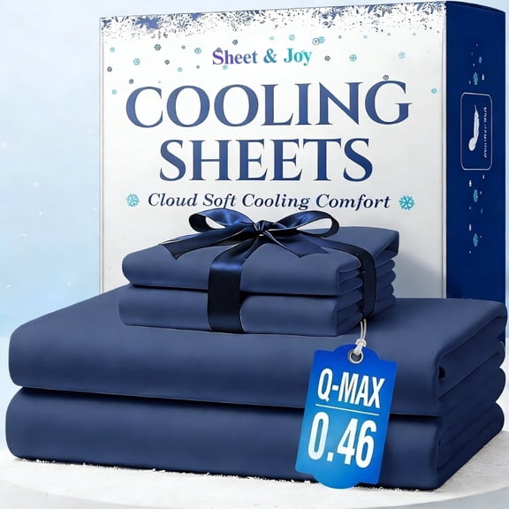 Sheet&Joy 4pcs Bamboo Cooling Bedding Twin Size - Extra Deep Pocket Breathable And Cooling - Suitable for Hot Sleepers And Sweats