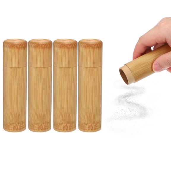4pcs Bamboo Scattering Urn, 5.1" x 1.2" Small Cremation Tube with Lid Mini Keepsake Brown for Male Female Pet Dog