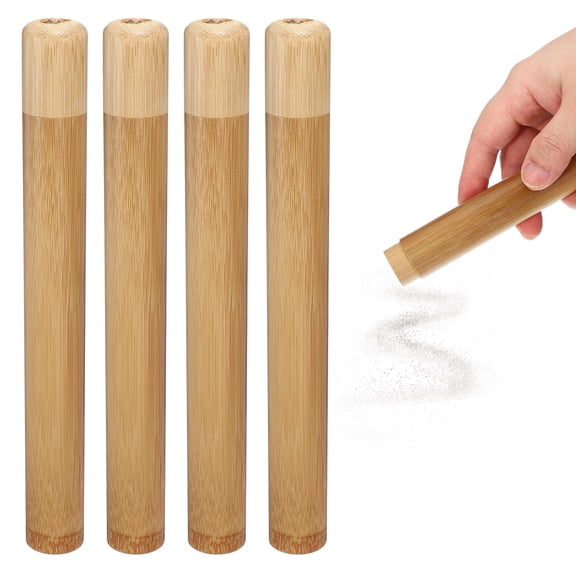 4pcs Bamboo Scattering Urn, 9.1" x 1" Small Cremation Tube with Lid Mini Keepsake Brown for Male Female Pet Dog