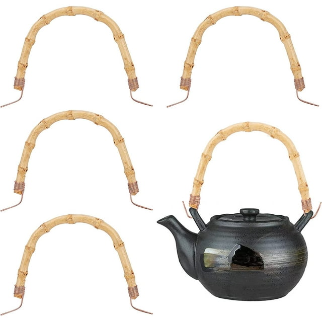 4pcs Bamboo Teapot Handle U-Shape Handle Replacement Kung Fu Teapot Accessories Supplies for Ceramic and Pottery Tea Pots Handle Purses