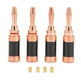 thumbnail image 1 of 4pcs Banana Plugs Brass Gold Plated Carbon Fiber Housing Open Screw Speaker Cable Connector for 5mm Wire Diameter, 1 of 8
