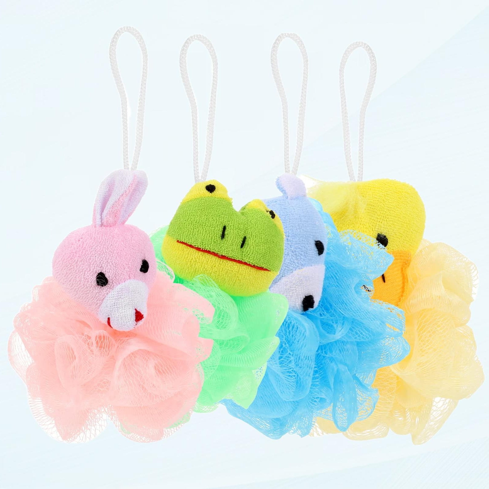 4pcs Bath Ball Cartoon Animal Bath Set Loofahs Body Wash Sponges Body