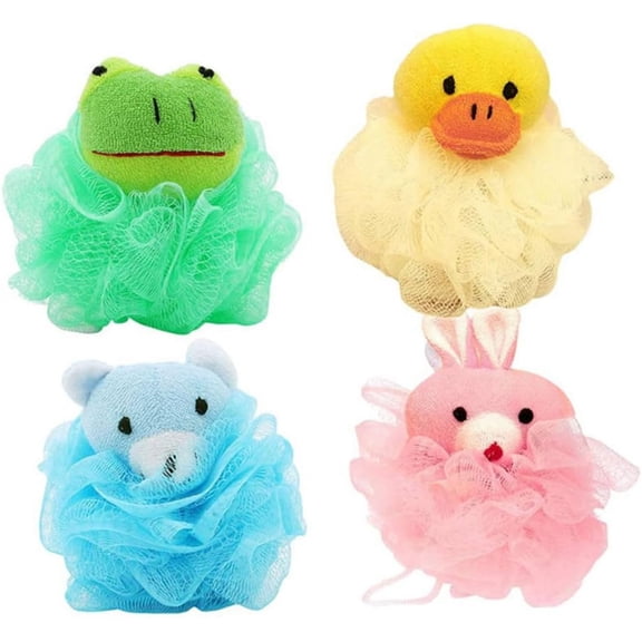 4pcs Bath Flower Bath Towels Bath Scrubber for Body Face Sponge Bathing Loofah Shower Puff Ball Loofah Scrub Lovely Bath Towel Cleaning Ball Body Scrub Ball Modeling Pouf